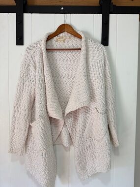 Altar'd State Cream Bouclé Open-Front Cardigan